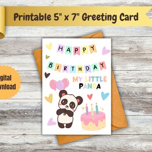 Cartão de aniversário para impressão, download instantâneo, cartão de aniversário para crianças, cartão eletrônico, envelope para impressão