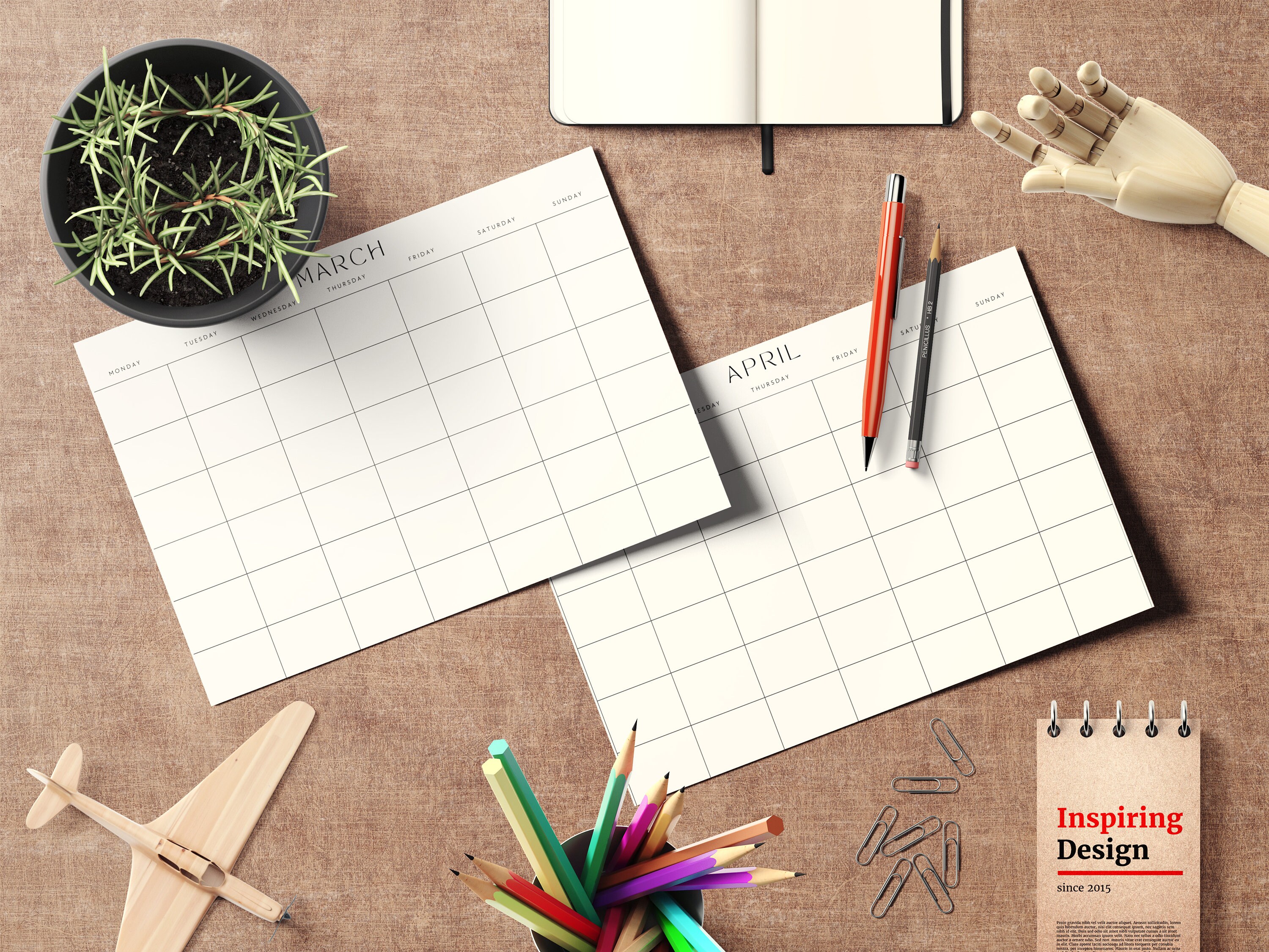 Monthly Planner 2024 Printable Calendar 2024 A4 Calendar A4