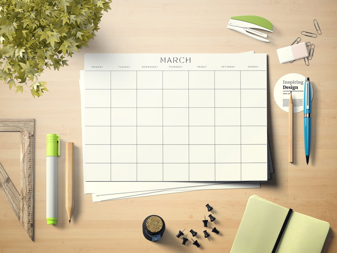 Monthly Planner 2024 Printable Calendar 2024 A4 Calendar A4