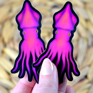 Purple Squid Sticker-Waterproof