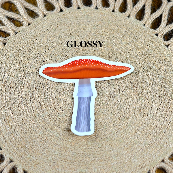 Red Fly Agaric Mushroom Sticker- Waterproof