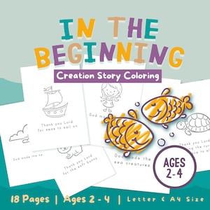 Creation Story | Printable Christian Coloring Pages for Toddlers & Sunday School | Toddler Bible Activity