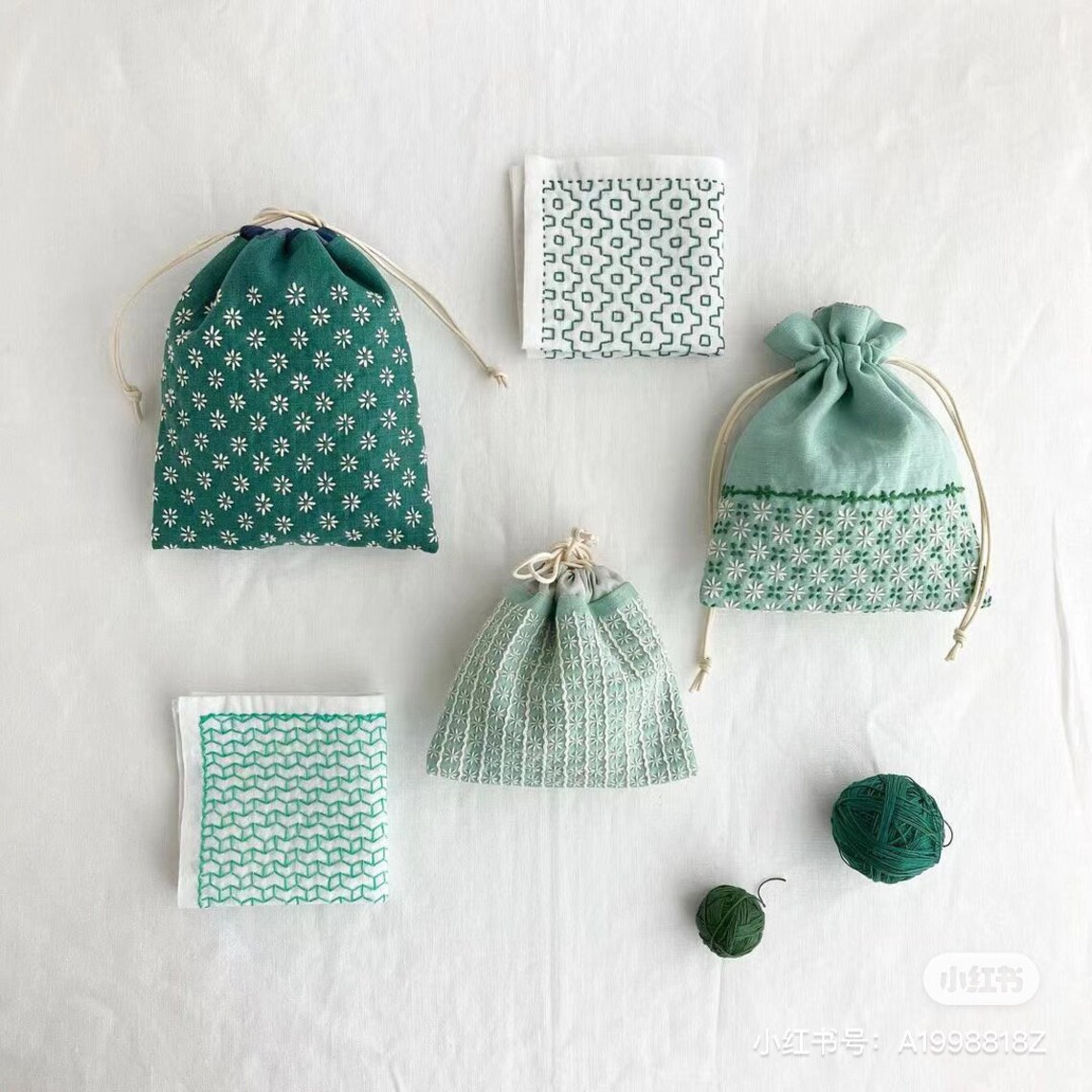 Hand-embroidered Coasters, Essential for Picnics, Green Coasters ...