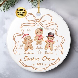 Personalized Cousin Crew Christmas Ornament with Custom Names, Family Gift, Cousin Ornament Gift