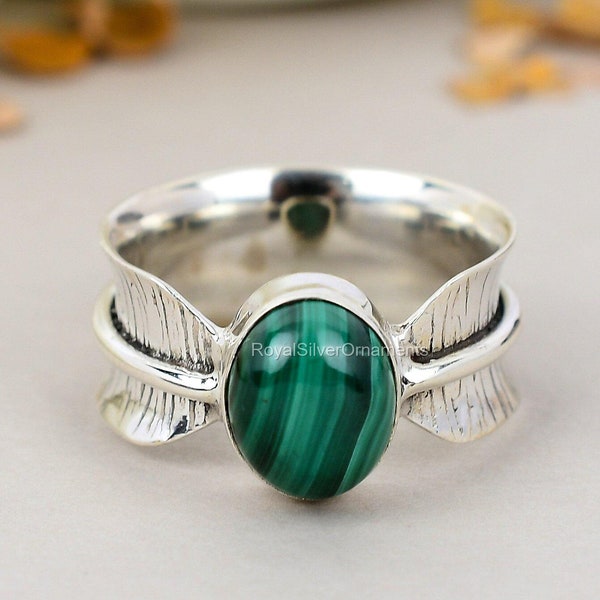 Valuable Malachite Ring, Gemstone Ring, Green Statement Ring, 925 Sterling Silver Jewelry, Wedding Gift, Ring For Brides Maid