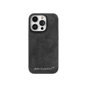 Custodia McLaren in Alcantara® - Nera - per TUTTE le custodie Apple e Samsung - Personalizzabile su richiesta - Orgogliosamente realizzata in Germania