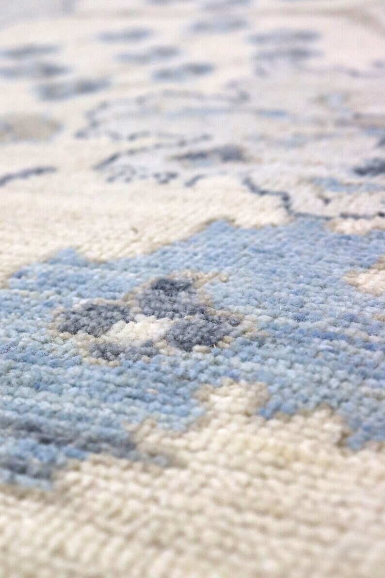 9x12 Pastel Blue Oushak Rug,handmade Rug for Living Room,bedroom,dining
