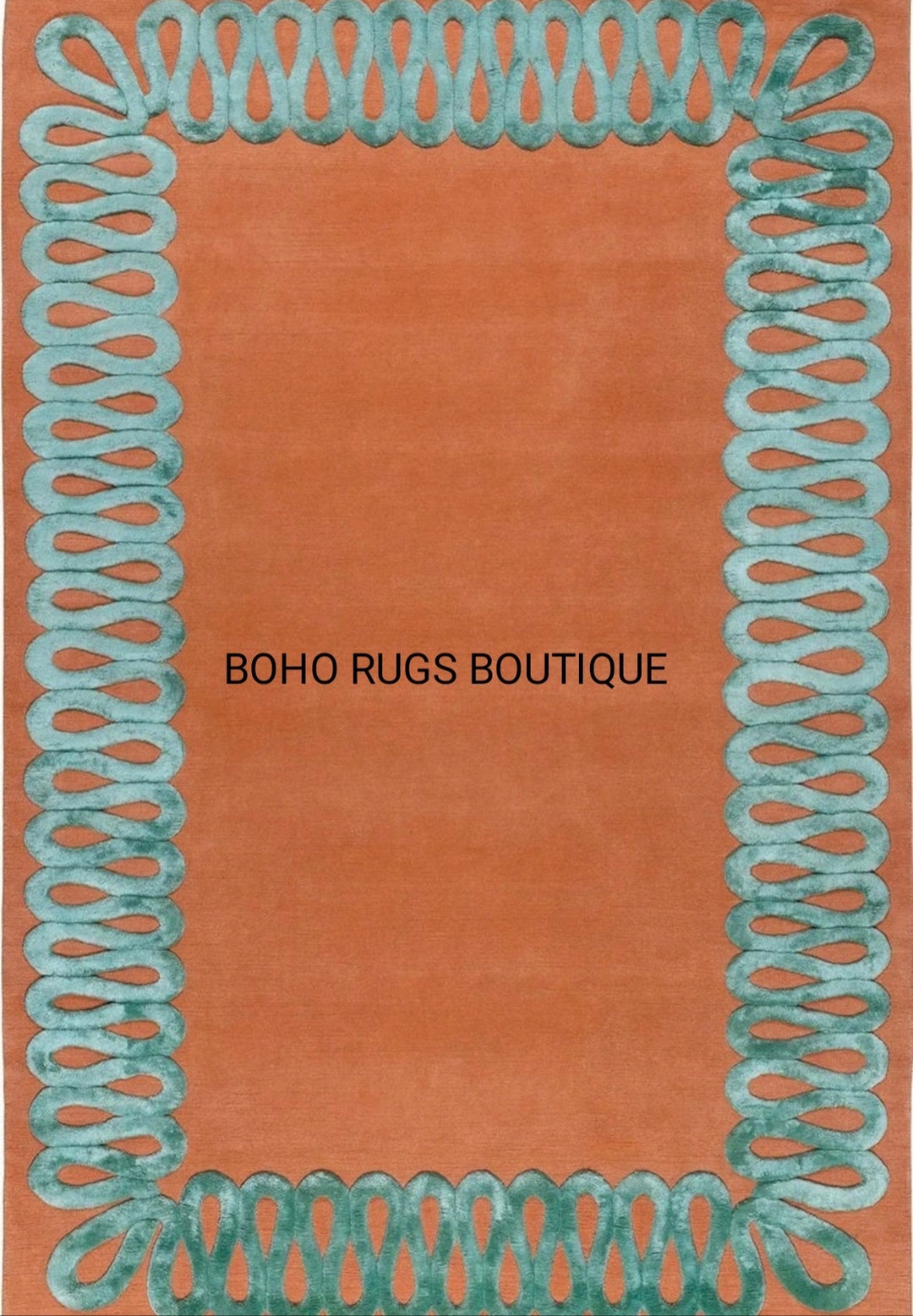 Tangerine Hand Tufted Area RUGS, Handmade Tuft Rugs for Living Room