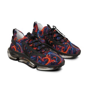 Abstract Neon Hero Men&#39;s Mesh Sneakers 100% Mesh Polyester Lightweight Athletic Shoes, Colorful Sneakers, Abstract, Sneakers, Converse Shoes