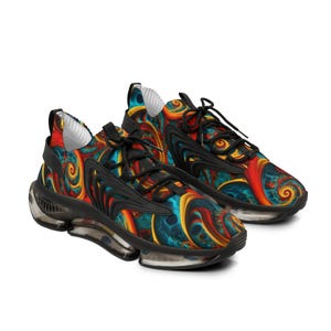 Fire Vortex Men&#39;s Mesh Sneakers 100% Mesh-Knit Polyester Lightweight Running Shoes Breathable Athletic Sneakers Futuristic Streetwear