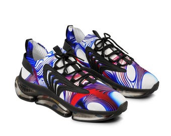Sound Warp Herren Mesh-Turnschuhe 100% Polyester, Trippy Audio Wave Laufschuhe, Atmungsaktive Athletikschuhe, Psychedelic Streetwear