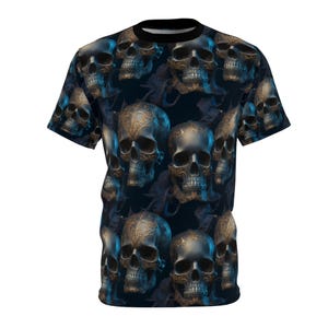 Dark Skulls Unisex T-Shirt Gothic Skull Graphic Tee, Alternative Grunge Streetwear, Punk Rock Clothing