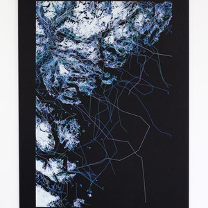 Greenland Coast | Landsat - A3 Pen Plot