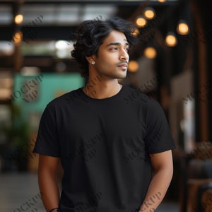 Bella Canva 3001  Men  tshirt Black, Men Model, tshirt Mockup, Mockup,Men T-shirt , Bella Canva 3001 Black Mockup