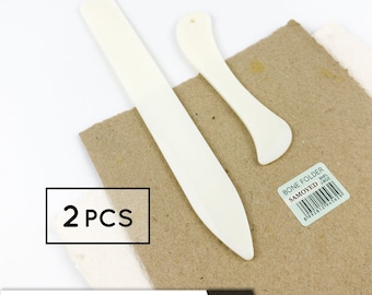 Paper, Leather Creaser, Bone Folder, Folding Bone, Scoring Tool Set 2 Pieces Samoyed BNFL-J, ABS Plastic, Bookbinding, Craft, Card, Origami