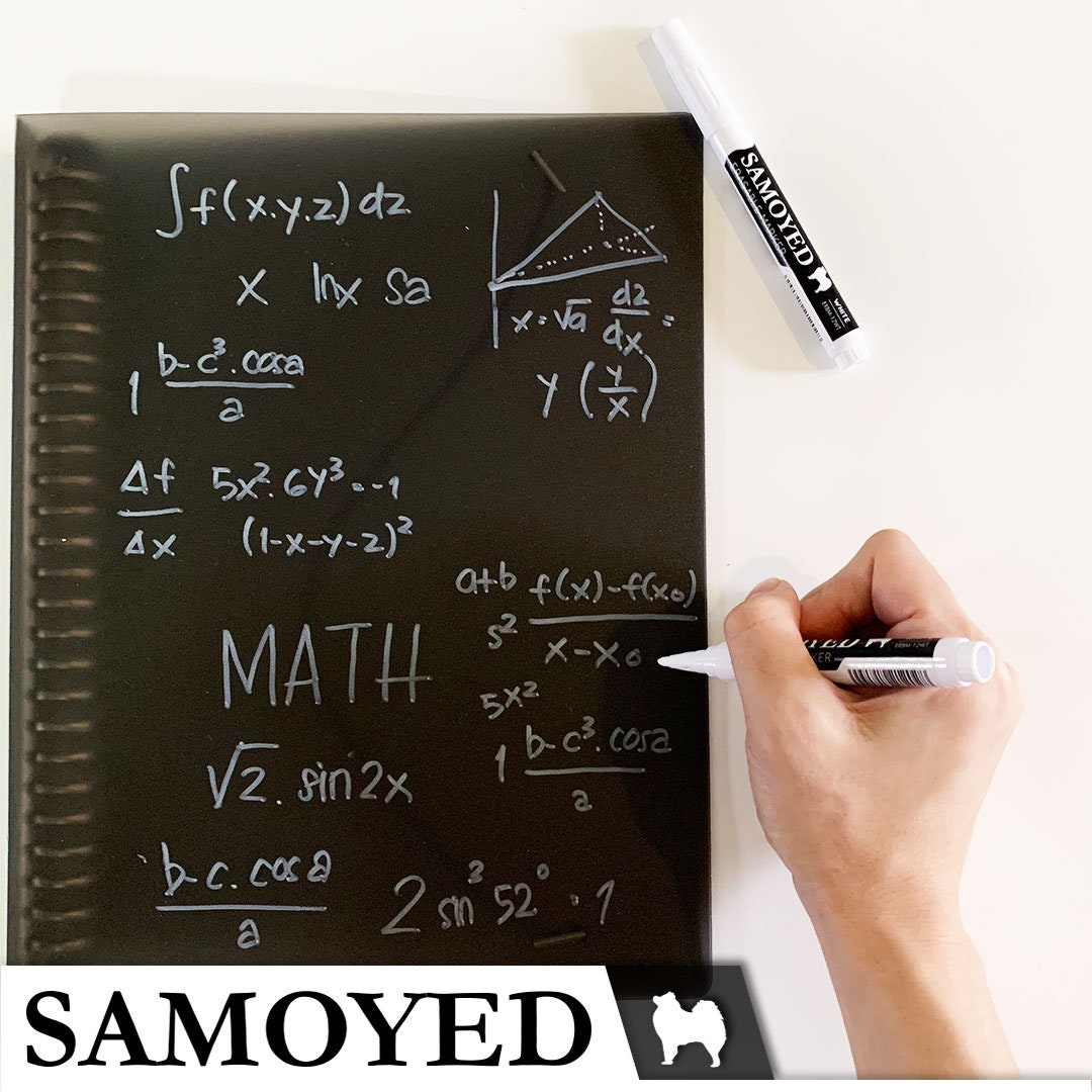 White Erasable, Liquid Chalk Marker, Pen Samoyed ERBM-12, Round Tip, Board, Glass, Acrylic, PVC Board, Sticker