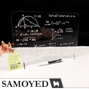 Acrylic Desk Dry Erase, Note, Notice, Memo Board 20 x 30 cm Samoyed ACNB-P2030, Clear, Transparent, Planner, Schedule, To-Do List Board