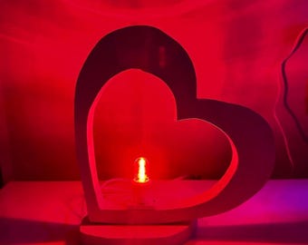 Hartlamp, tekst. Verjaardagscadeau, jubileumcadeau, cadeau voor haar, cadeau voor hem, gepersonaliseerd cadeau, tekst, cadeau voor een vriend(in).