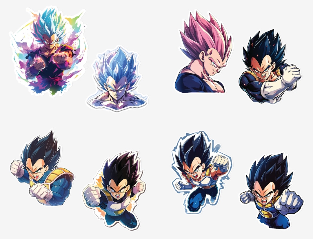 Vegeta Digital Sticker Pack Anime Stickers Laptop Etsy