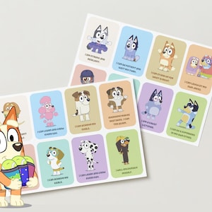 Bluey Positive Karten | Ermutigende Affirmationskarten für Kinder | Spaß spielerische Geschenke | Edukative Aktivitäten & Positivität
