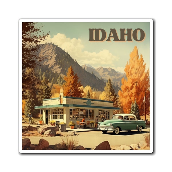 Vintage Idaho Magnet - 1950s Retro Postcard Print