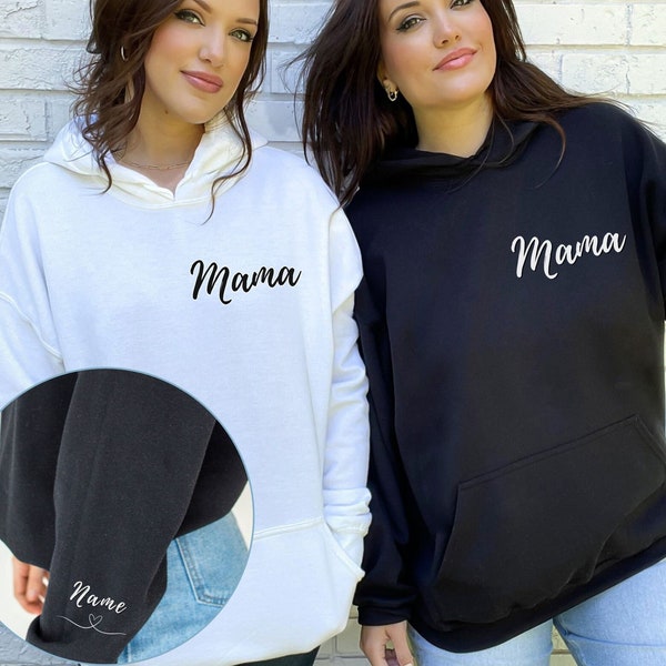 Sweatshirt Mama Est 2024 Geschenk personalisiert Kindernamen Ärmel Sleeve Sweater Pullover Baby Kind Geschenk Geburt Weihnachtsgeschenk Mama