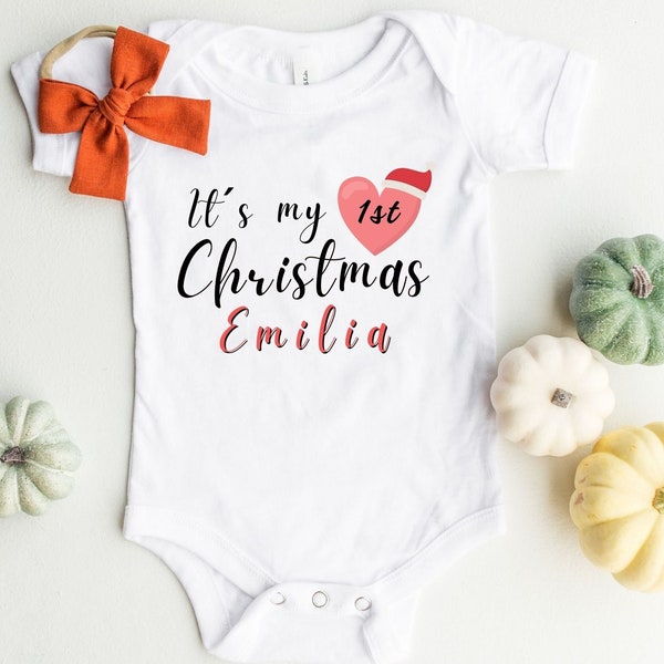 Baby erstes Weihnachten Neugeborenes Strampler süßes Outfit Weichnachten Bodysuit neues Baby My first Christmas 2023 Babyparty Geschenk Kind