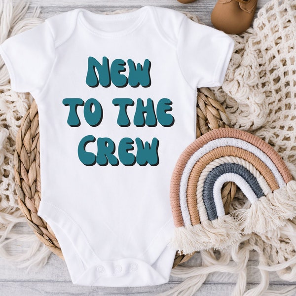 New to the Crew Baby Bodysuit Geschenk Cousin Crew Shirts Retro Style Neugeborenes Baby Body Onkel & Tante Schwangerschaft verkünden Bruder