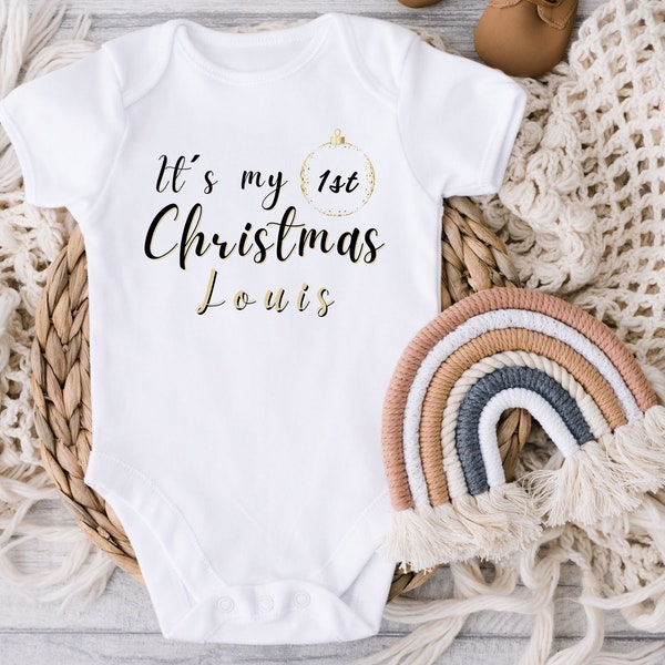 Baby erstes Weihnachten Neugeborenes Strampler süßes Outfit Weichnachten Bodysuit neues Baby My first Christmas 2023 Babyparty Geschenk Kind