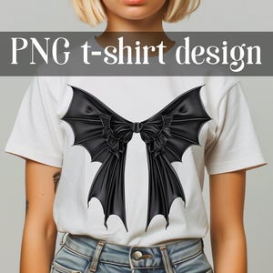 Halloween Bat Gothic Coquette bow png, black bow png, retro halloween png, Gothic png, soft girl png, Gothic  Bat png, trending Shirt design