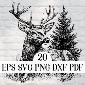 Vector herten ontwerpbundel 20 schattig fawn PNG voor sublimatie herten SVG-bestand voor cricut, wild fawn lasergesneden bestand voor gravure, kunst aan de muur afdrukken