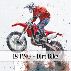 18 Dirt Bike PNG Clipart, Motocross Clipart, Motorcycle sublimation, Printable Dirt Bike, Digital download, Paper craft, junk journal