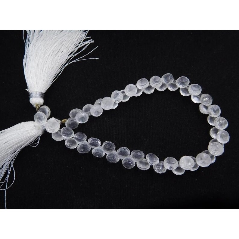 Crystal Quartz 88 Cs 55 Beads 67 Mm Facted Top Drill Onion Etsy