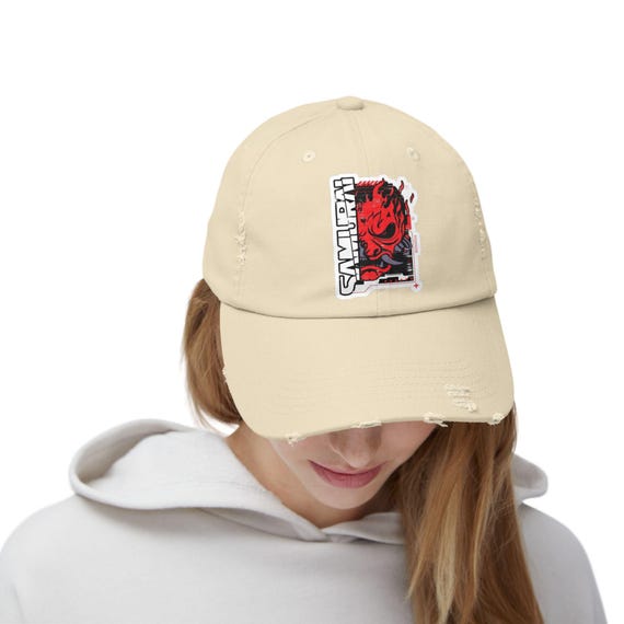 Cyberpunk 2077 Distressed Cap Samurai Merch | Edgerunner