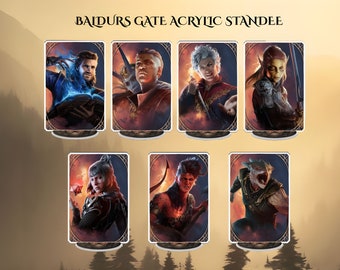 Baldurs Gate 3 Character Acrylic Rectangular Standee | Astarion Gale Karlach Wyll Shadowheart Dark Urge Lae'zel Video Game Collectible