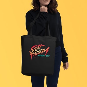 Scott Pilgrim Takes Over Tote Bag Black Organic Vegan Eco Anime Web Series Comic Book Merch Scott Pilgrim vs The World Fan Nerd Gift zdjęcie 2