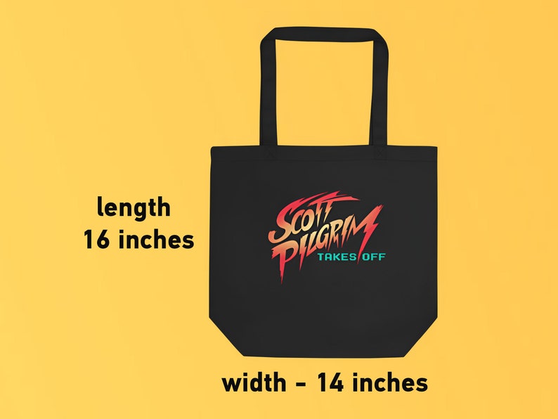 Scott Pilgrim Takes Over Tote Bag Black Organic Vegan Eco Anime Web Series Comic Book Merch Scott Pilgrim vs The World Fan Nerd Gift zdjęcie 6