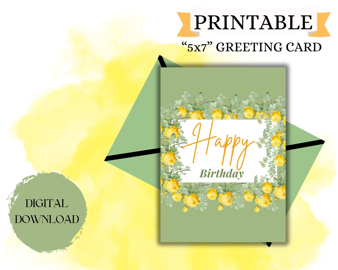 Happy Birthday Cards Digital Printable Cards Birthday Card - Etsy