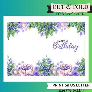 Happy Birthday Cards Digital Printable Cards, Birthday Card for Her ...
