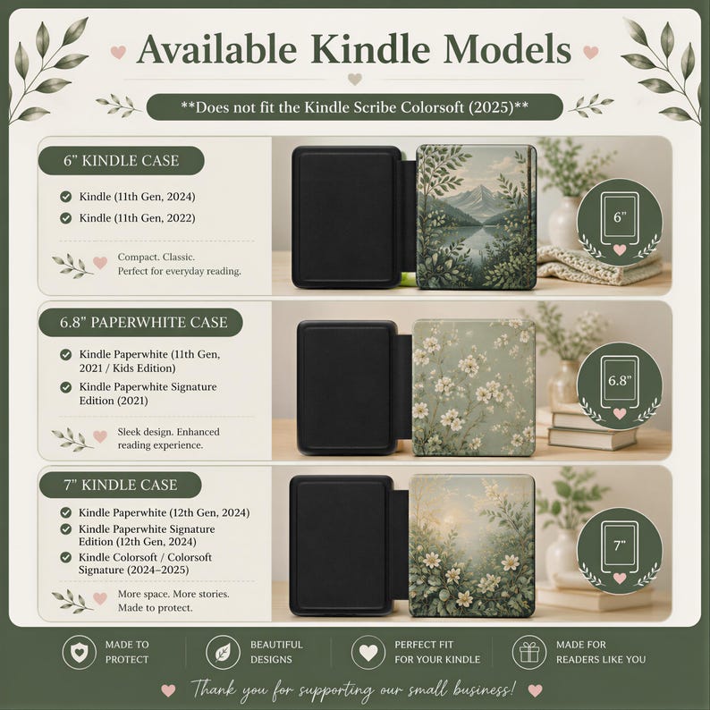 Mushroom Owl Kindle Case, Witchy Reader Gift, Custom Name Enchanted Gen 12 Kindle Cover, Paperwhite Colorsoft Models