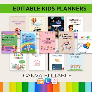 Editable Kids Planners 
Customize your kids planners
pre school activity bundle 
coloring book
alphabet tracing 
pre-school worksheet 
Montessori sheets 
PLR 
commercial use
Kids Posters
Kids Flashcards 
10 000 Pages Mega Bundle