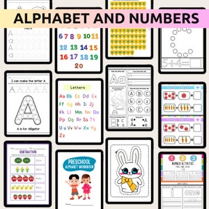 Alphabet and numbers activity worksheets 
Printable Worksheets 
Math Activity for Pre school Kids