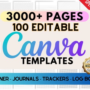 3000+ Pages Canva Editable PLR Planner Template Bundle for KDP Interior, Canva PLR mrr  Journals Planners Tracker Low Content Lined Journal