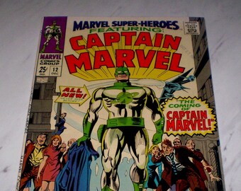 Marvel Super-Heroes #12 NM+ 9.6 OW/W pages 1967 1st Captain Marvel & origin