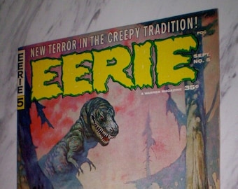 Eerie #5 VF/NM 9.0 OW/W pages 1966 Warren Magazine Frazetta cover Silver age Comic Book Magazine