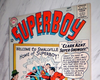Superboy #107 NM+ 9.6 OW pages 1963 DC Silver age Comic Book