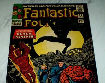 Fantastic Four #52 VF/NM 9.0 OW pages 1966 Marvel first Black Panther