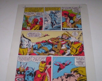 Avengers #4 Color Guide Production Art / Complete acetate Stats for pages 4 & 5