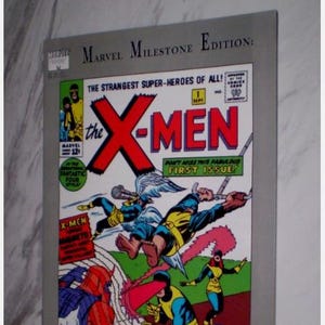 May include: Marvel Milestone Edition of The X-Men #1 comic book. The cover features colorful illustrations of the X-Men characters in action. The text includes "The Strangest Super-Heroes of All!" and "First Issue!"