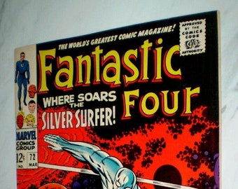Fantastic Four #72 NM 9.4 OW/W pages 1968 Marvel classic Silver Surfer cover